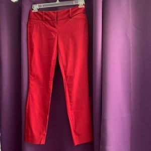 Red exact stretch skinny pants from The Limited.